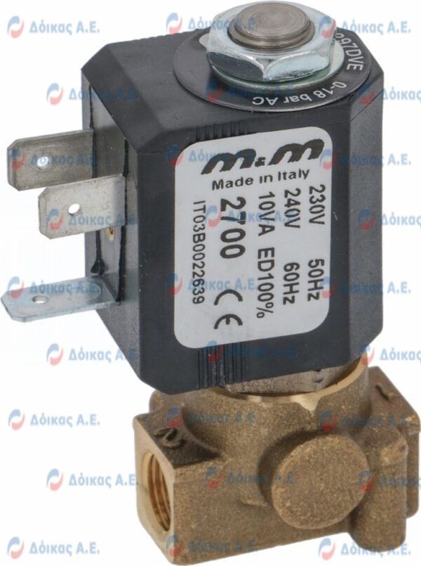 ΗΛΕΚΤΡΟΒΑΛΒΙΔΑ 2 ΔΡΟΜΩΝ M&M 1/8'' 230/240V 50Hz