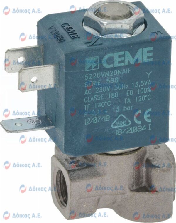 ΗΛΕΚΤΡΟΒΑΛΒΙΔΑ 2 ΔΡΟΜΩΝ CEME 1/8" 230V